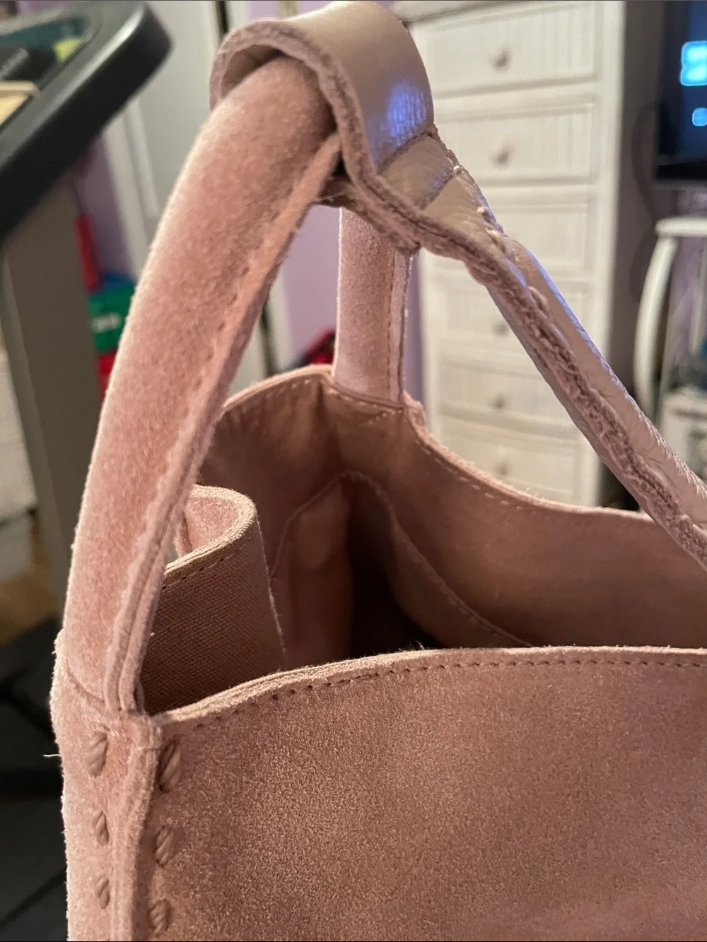 The Sak / large Soft Taupe Suede Tote Bag - Picture 3 of 11